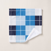 motif À damiers bleu À damiers (Gant de toilette)