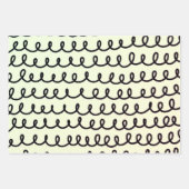 motif à doodle noir blanc feuille d'emballage (Devant 3)