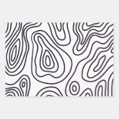 motif à doodle noir blanc feuille d'emballage (Devant)