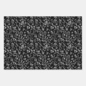 Motif à doodle noir et blanc enveloppe feuille pap (Devant 2)