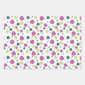 Motif à feuilles vertes bleu rose pâle (Devant)