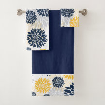 Motif à fleurs bleu marine