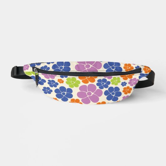 Motif à fleurs - Bleu, Orange, Violet, Vert (Recto)