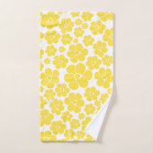 Motif à fleurs - Citron jaune et blanc (Serviette à main)