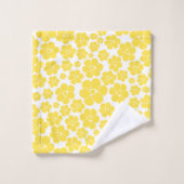 Motif à fleurs - Citron jaune et blanc (Gant de toilette)
