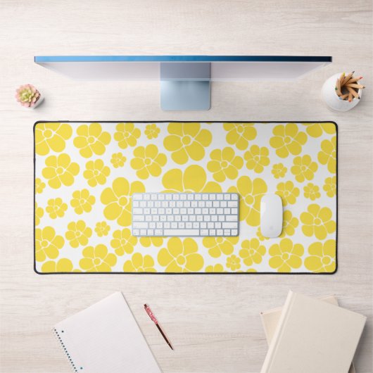 Motif à fleurs - Citron jaune et blanc (Bureau 1)