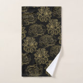 Motif à fleurs de la ligne noire élégante (Serviette à main)