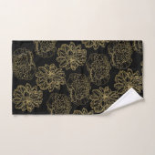 Motif à fleurs de la ligne noire élégante (Serviette à main)