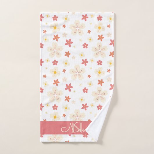 Motif à fleurs de printemps rose (Serviette à main)