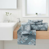 Motif à fleurs en bleu et blanc