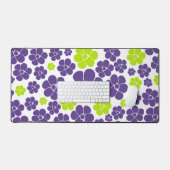Motif à fleurs en vert citron et violet (Clavier et souris)