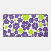 Motif à fleurs en vert citron et violet (Recto)