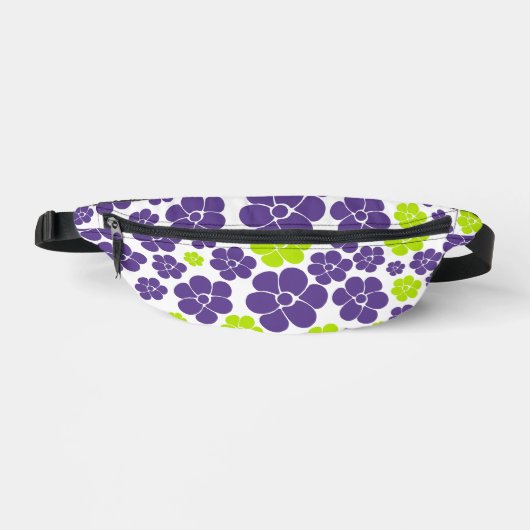 Motif à fleurs en vert citron et violet (Recto)
