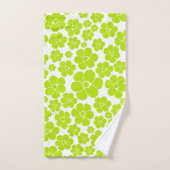 Motif à fleurs en vert et blanc citron (Serviette à main)