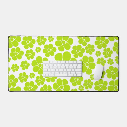 Motif à fleurs en vert et blanc citron (Clavier et souris)