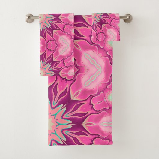 Motif à fleurs Kaleidoscope rose (En situation)