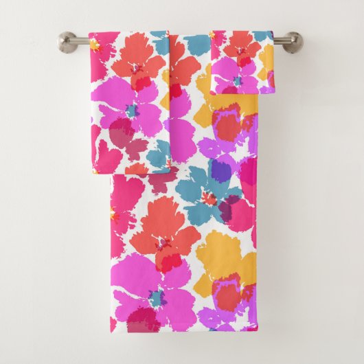 Motif à fleurs moderne en néon coloré (En situation)
