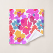 Motif à fleurs moderne en néon coloré (Gant de toilette)