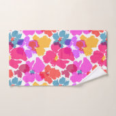 Motif à fleurs moderne en néon coloré (Serviette à main)