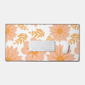 Motif à fleurs orange Fuzz Vintage rétro (Clavier et souris)