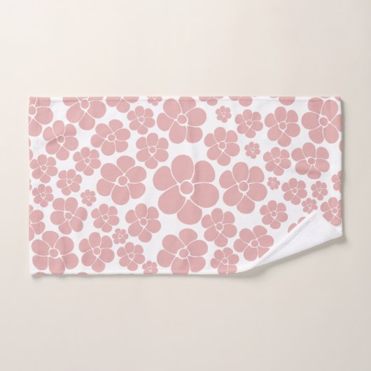 Motif à fleurs - rose et blanc (Serviette à main)