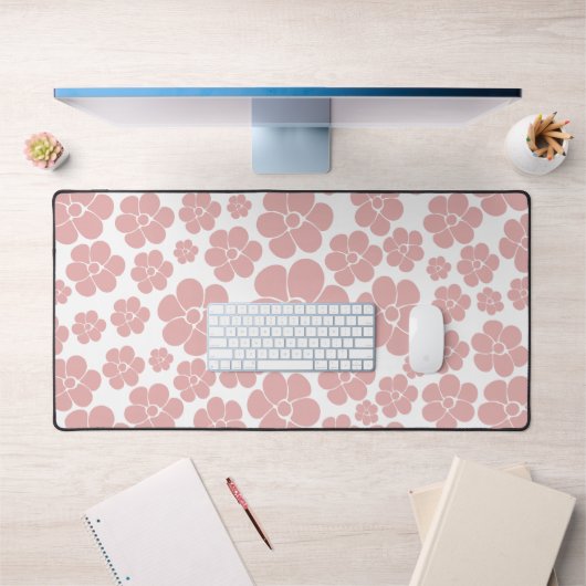 Motif à fleurs - rose et blanc (Bureau 1)