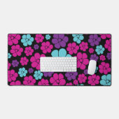 Motif à fleurs - rose, violet, bleu et noir (Clavier et souris)