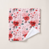 Motif à fleurs rouges Hydrangea (Gant de toilette)