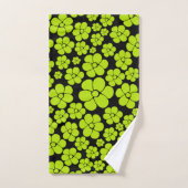 Motif à fleurs - Vert citron (Serviette à main)