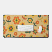 Motif à fleurs Vintage orange rétro (Clavier et souris)