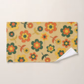 Motif à fleurs Vintage orange rétro (Serviette à main)