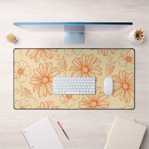 Motif à fleurs Vintage Orange Retro Y2K