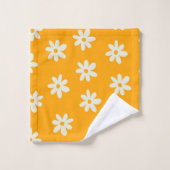 Motif à fleurs Yellow White Retro (Gant de toilette)