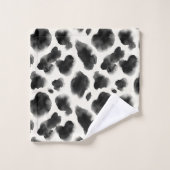 Motif à Impression de Vache Noir et Blanc (Gant de toilette)