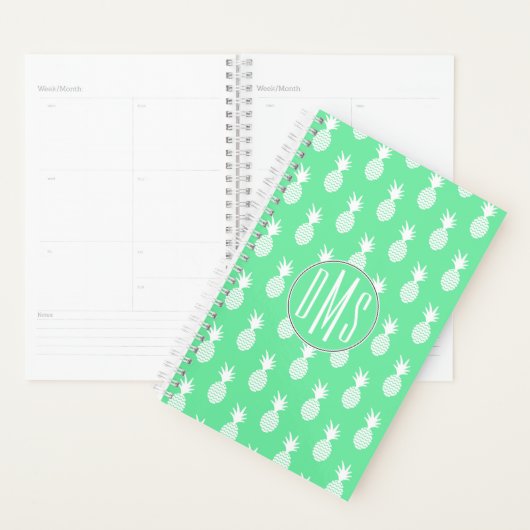 Motif à la menthe d'ananas | Monogramme (Devant avec enveloppe)