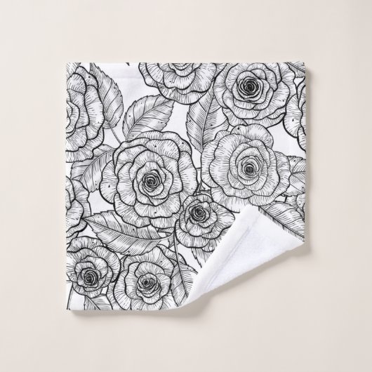 motif à main rose (Gant de toilette)