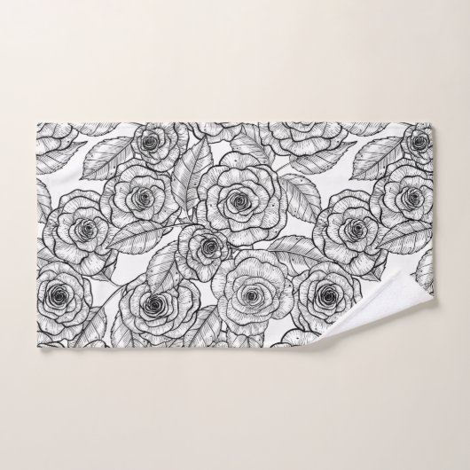 motif à main rose (Serviette à main)