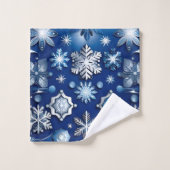 Motif à neige bleu (Gant de toilette)