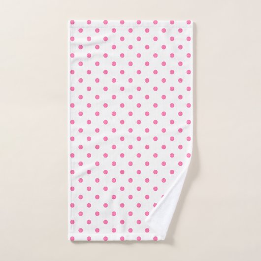 Motif À petits pois rose (Serviette à main)