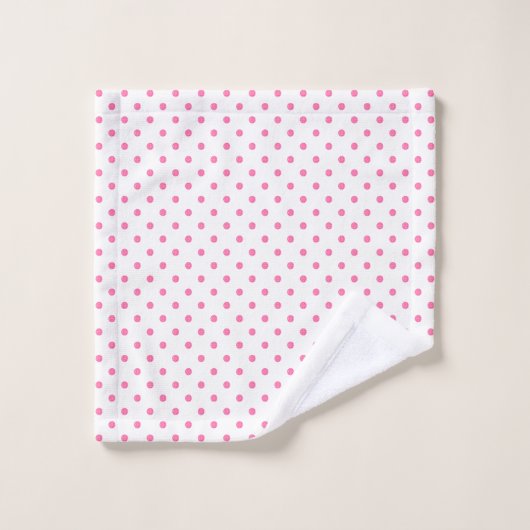 Motif À petits pois rose (Gant de toilette)