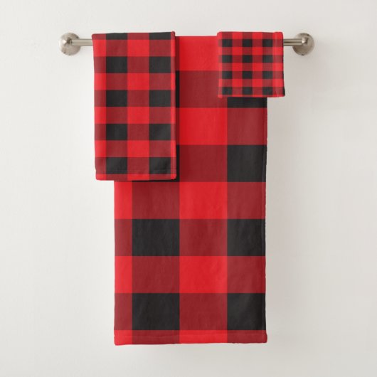 Motif à plaid de buffle rouge et noir (En situation)