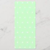 Motif à point Polka vert Mint. Menu de mariage (Dos)