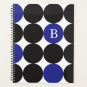 Motif à points bleu et noir gras avec monogramme (Devant)