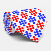 Motif à points bleus rouges modernes sur cravate b (Roulé)