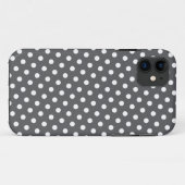 Motif à points Polka gris et blanc iPhone 5 Coque (Dos (Horizontal))