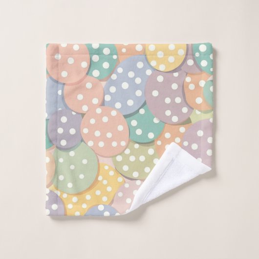 Motif à points Polka sans couleur pastel (Gant de toilette)