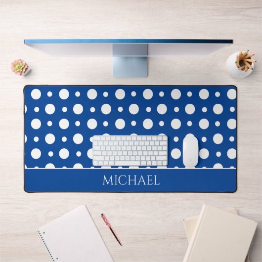 Motif à pois blanc bleu (Bureau 1)