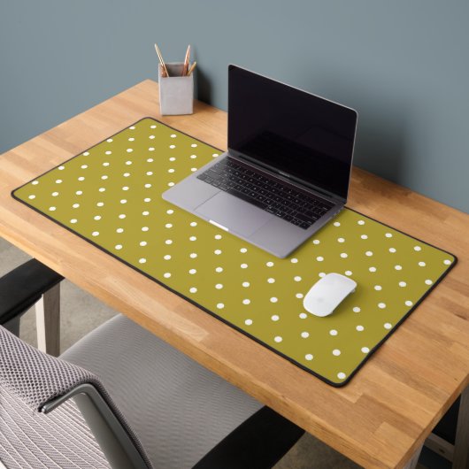 Motif à pois blancs jaune moutarde (Bureau 2)