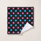 Motif à pois bleu rose noir (Gant de toilette)