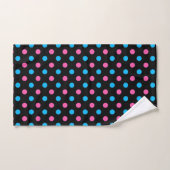 Motif à pois bleu rose noir (Serviette à main)
